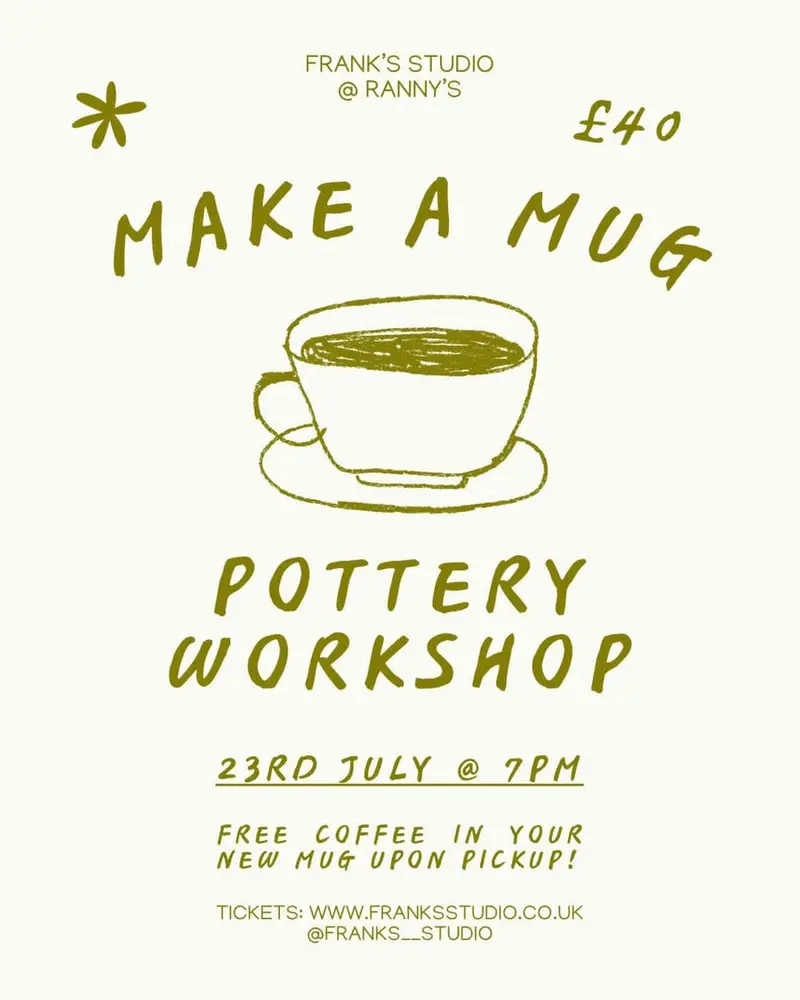 Poster for Make a Mug — Pottery Workshop